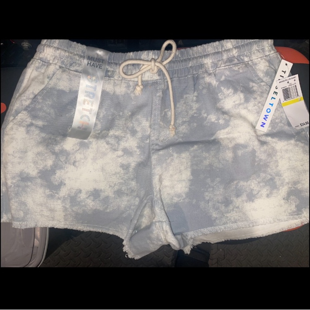 Denim Blue and White Tie-Dye Shorts size M , new with tags